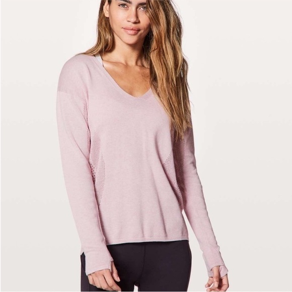 Lululemon Still Movement Sweater Heathered Petals pink size 6 - Picture 1 of 9